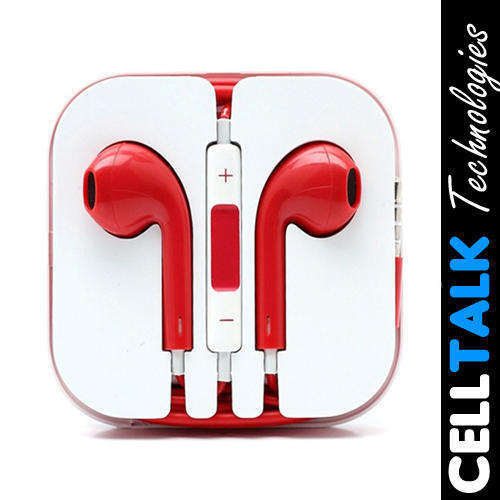 iPhone 5 Earphones Earpods iPhone Samsung Blackberry Compatible RED